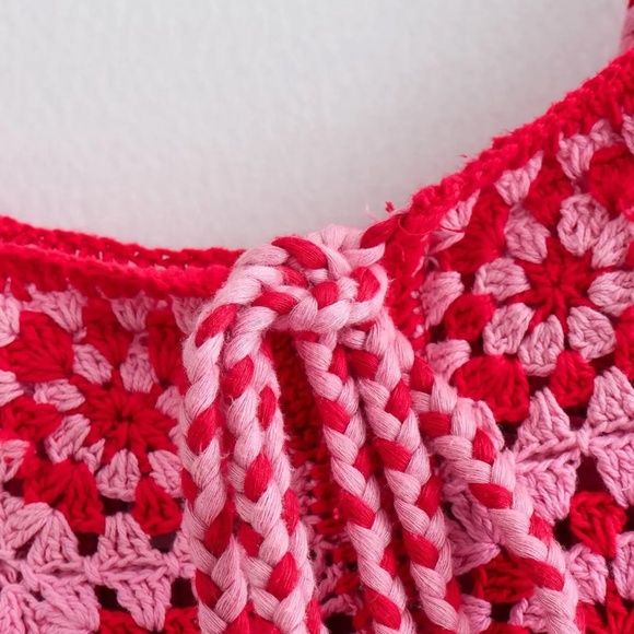 02 Boho Crochet Ruffle Hem Cami Midi Dress - Picture 10 of 16